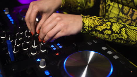 woman djing at the disco