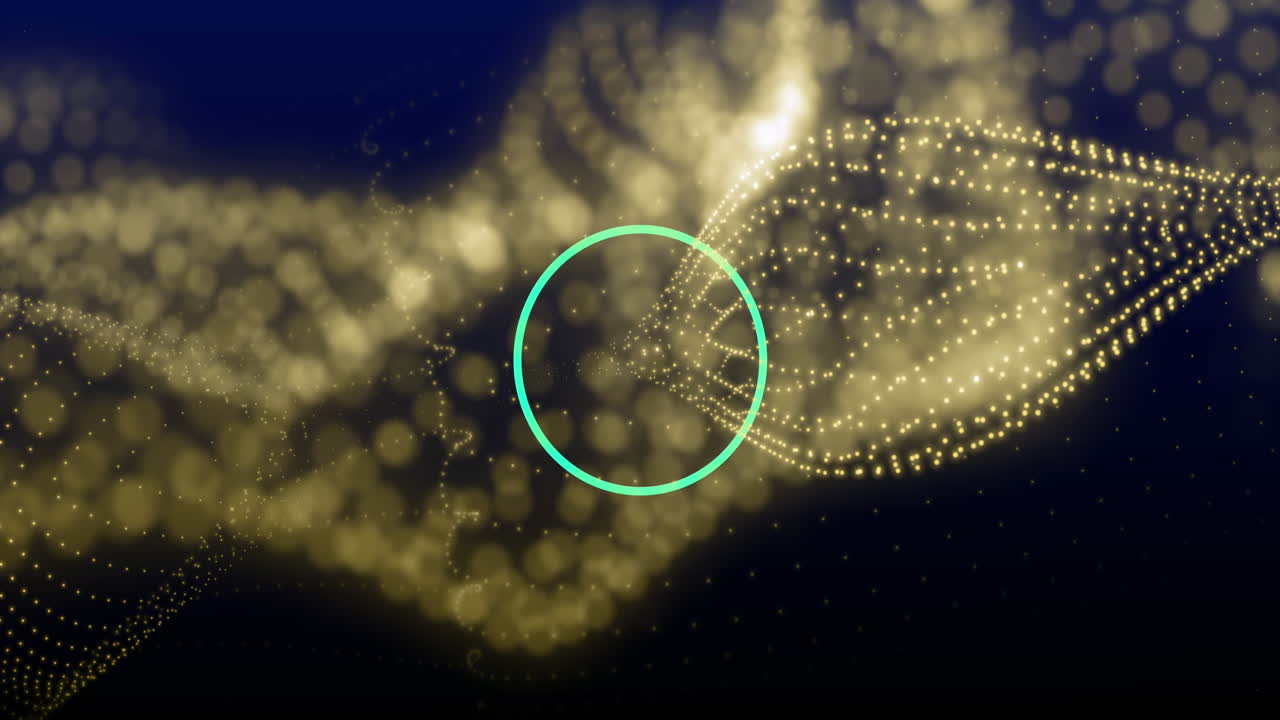 검은 바탕 위에서 움직이는 반 ⁇ 이는 불빛과 파도의 애니메이션