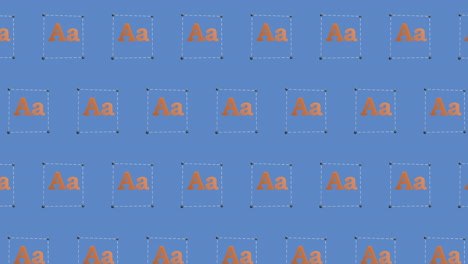 animation of rows of a letter pattern moving on blue background