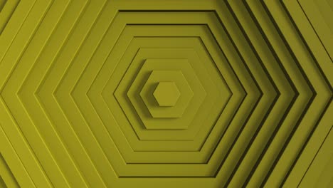 hexágono abstracto con efecto offset. animación de anillos hexágonos puros amarillos. fondo abstracto para una presentación de negocios. bucle sin costuras de renderización 4k 3d