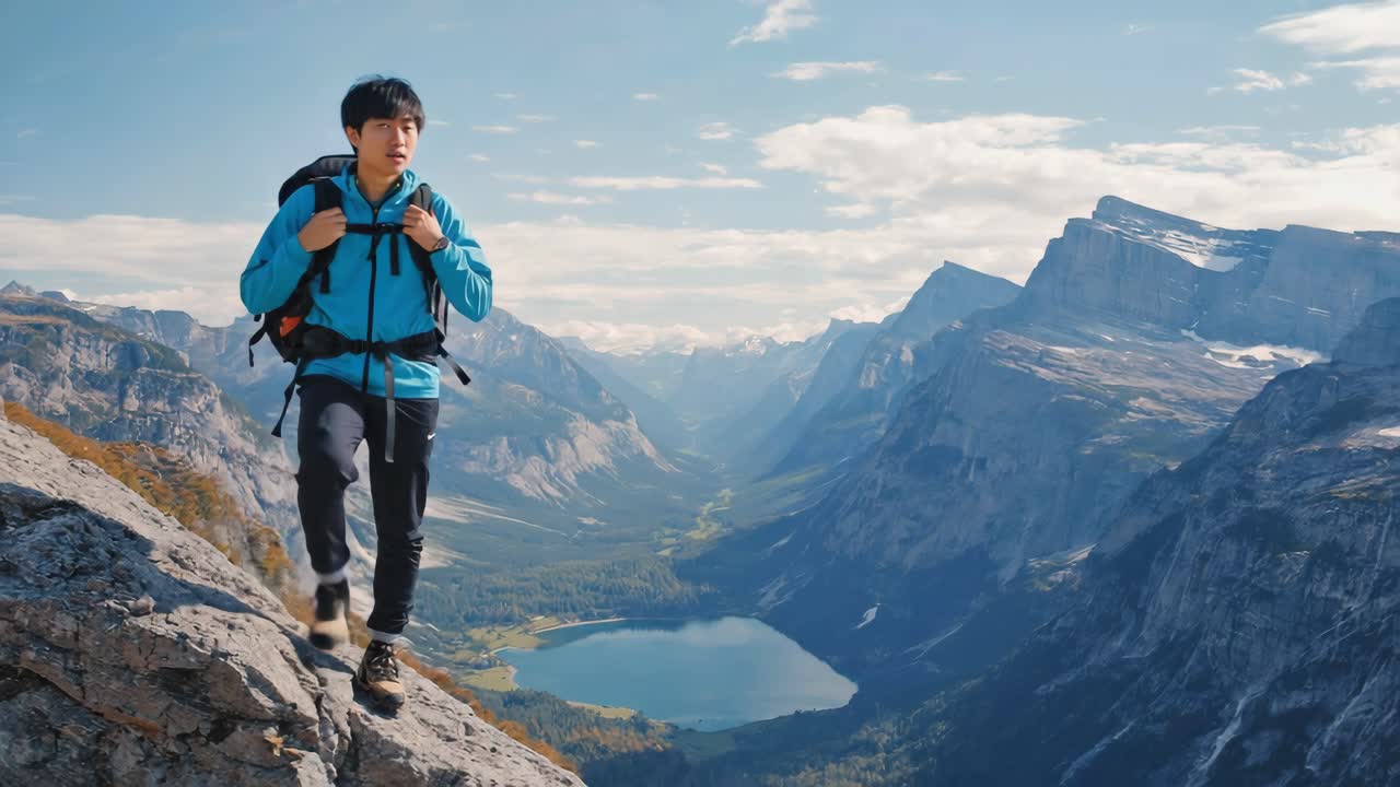 Senderista en las montañas