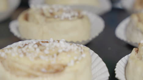 Nahaufnahme-Folie-Von-Ungebackenen-Rohen-Zimtbrötchen-Auf-Einem-Tablett