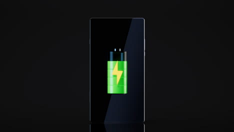 loop animation of mobile phone and battery, 3d rendering.