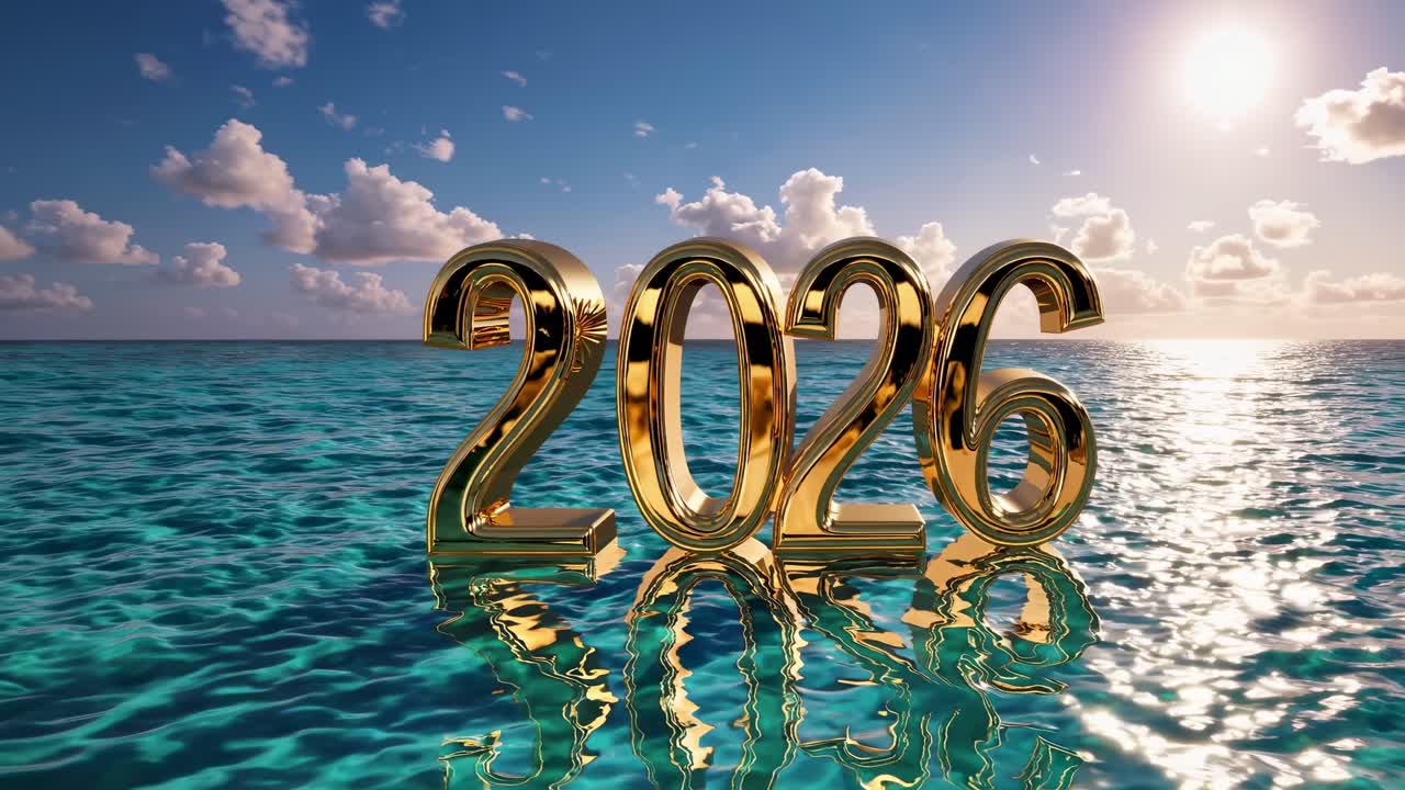 2026 New Year's Day over the Ocean