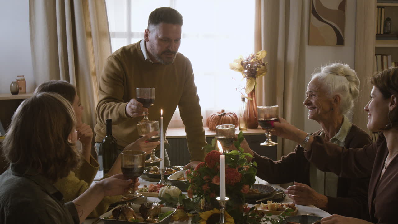 Family Gathering at Dinner Table