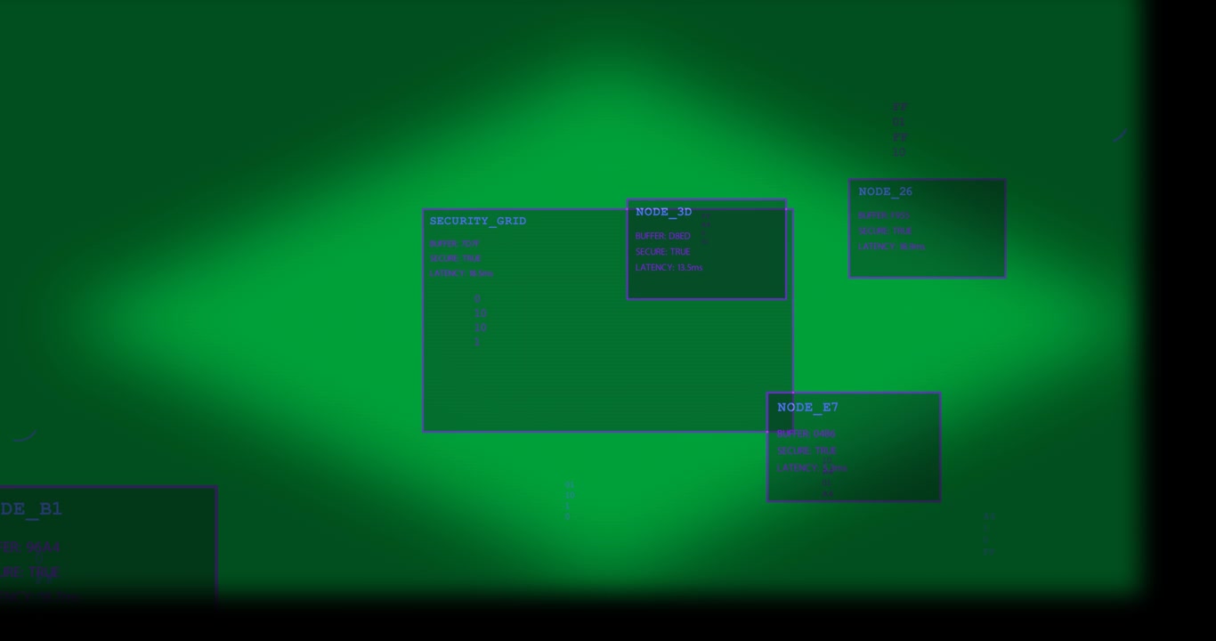 On load starting SECURITY_GRID sliding and expanding diamond, revealing topology on transparent
