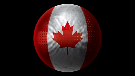 la bandera de canadá como un icono. bola giratoria con textura.