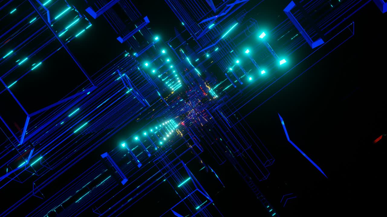 el bucle vj es un túnel sombrío con luces brillantes.