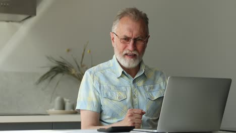 stressed senior male unable plan budget receiving small retirement pension
