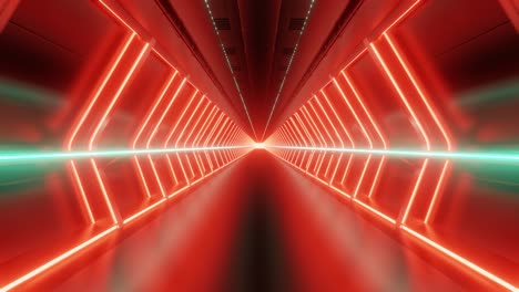3d loop animation of illuminated futuristic tunnel, sci fi background