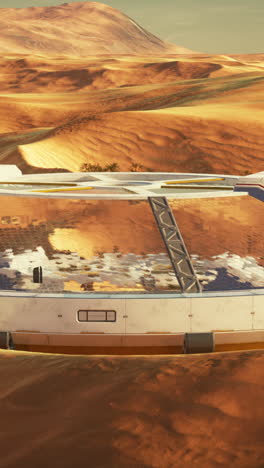 futuristic dome in a desert landscape