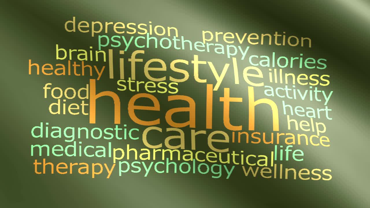 건강한 라이프 스타일 개념 애니메이션