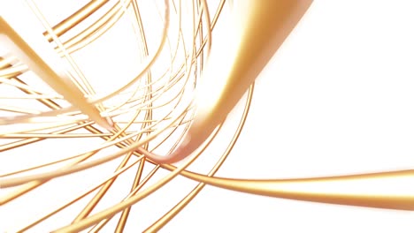 abstract gold torus 3d rendering multiple pattern rotation, netwerk technologie concept design op witte achtergrond animatie 4k footage