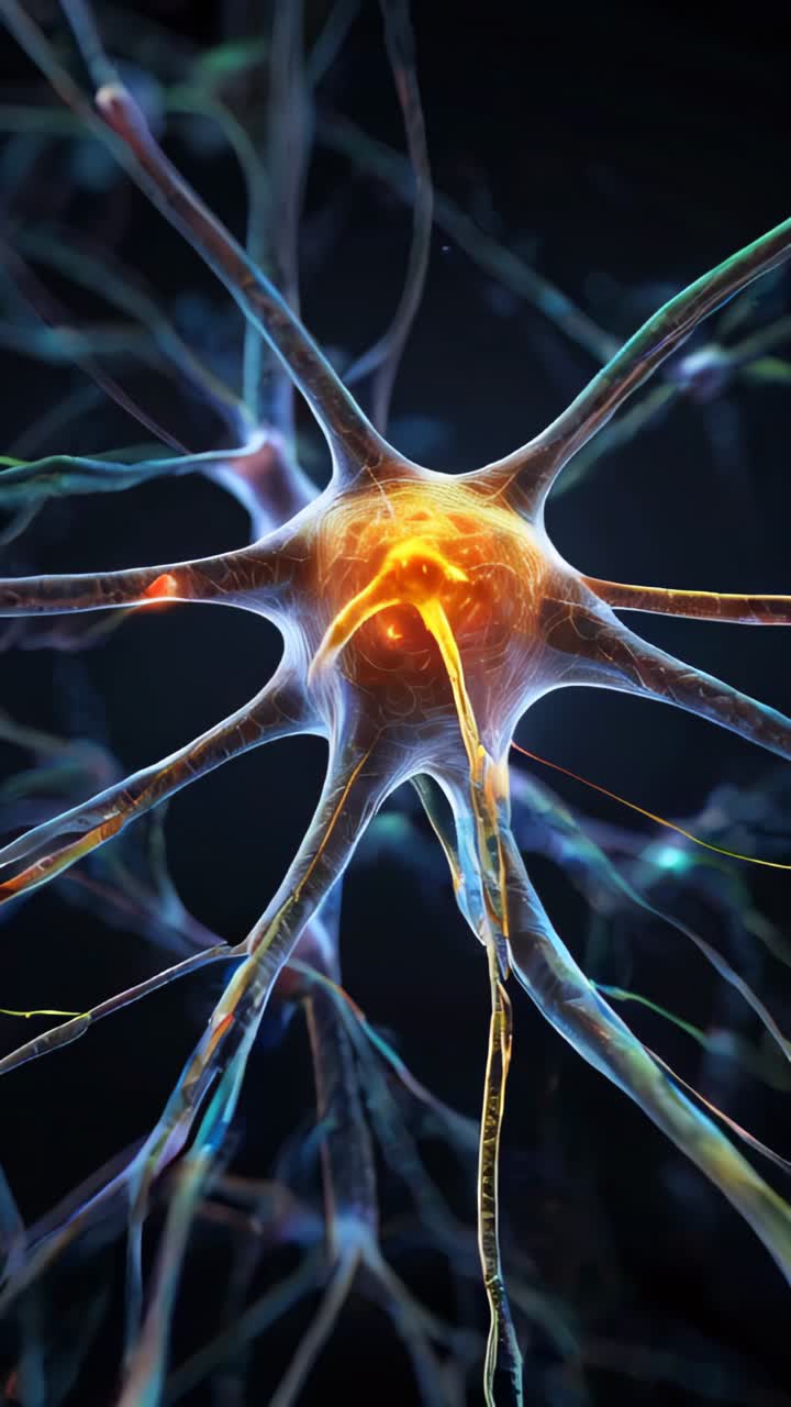 Close up of a brain cell, electrical connections