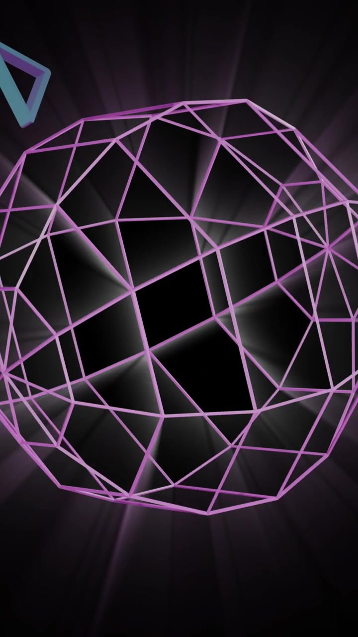 Animation of 3d pink shapes on black background