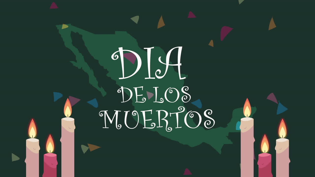 Illustrazione Dia de los Muertos con Candele