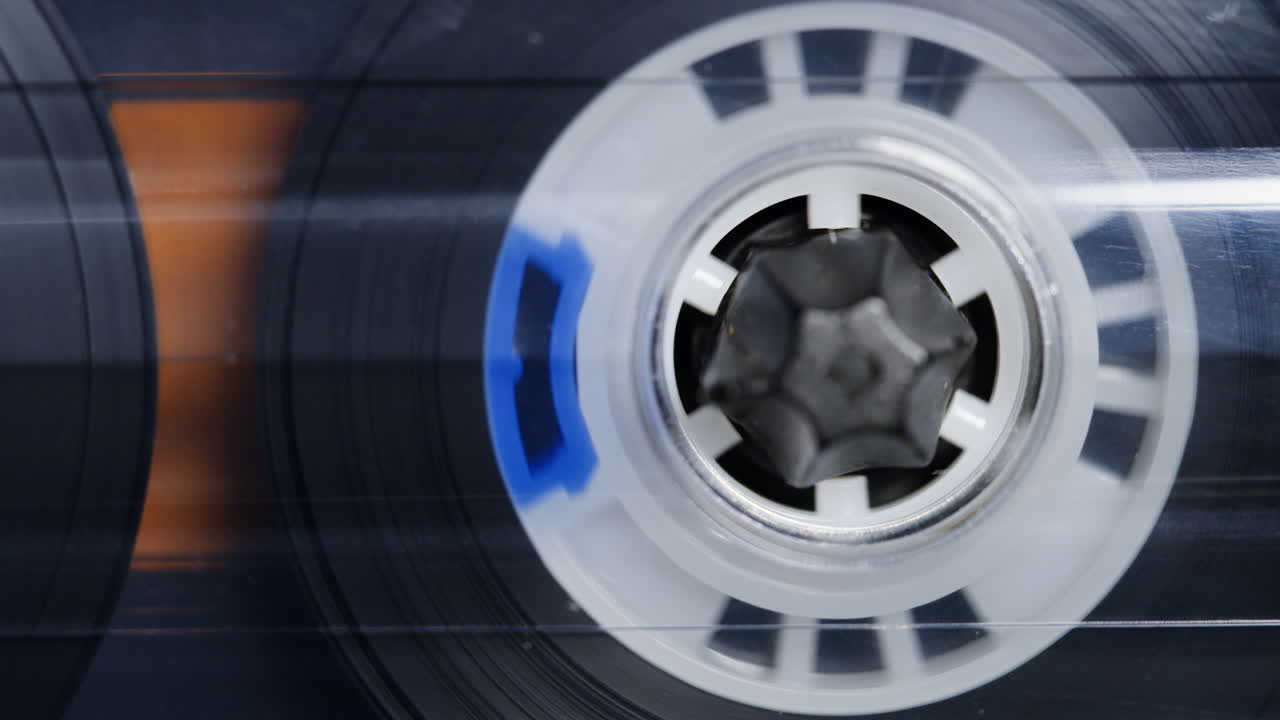 오디오 카세트 테이프의 클로즈업