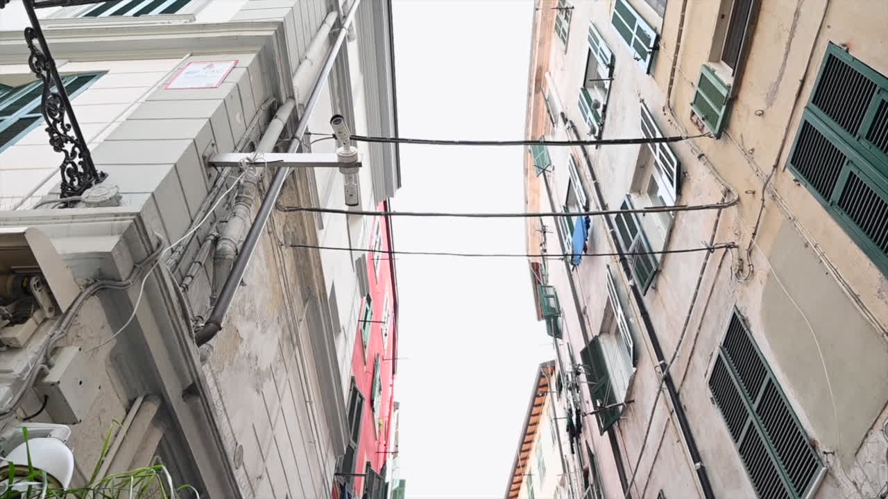 Old houses in Sanremo downtown, Italy