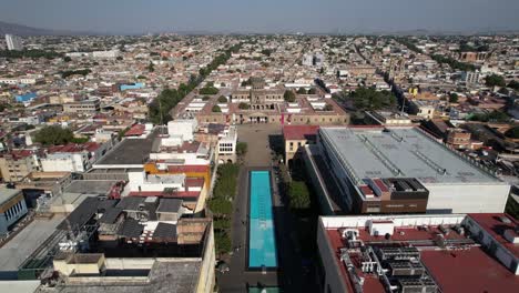 guadalajara aerial pan up reveal hospicio cabanas