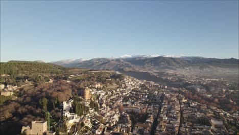 panoramic aerial view over granada city, andalusia, spain