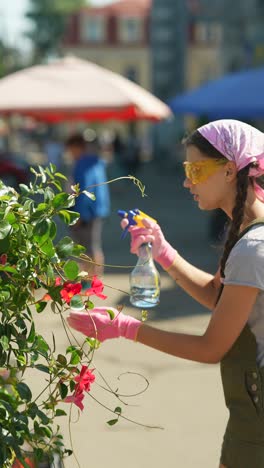 woman gardening at an outdoor market