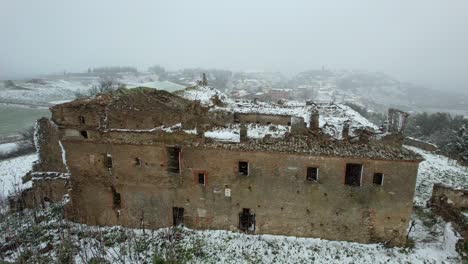 aerial video of an abandoned convent in a state of disrepair-1