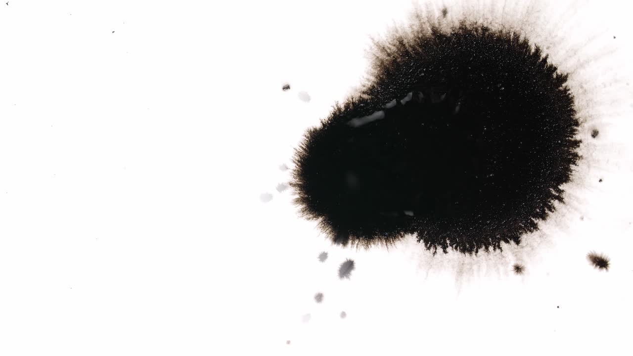 Black Ink Drops On White Background
