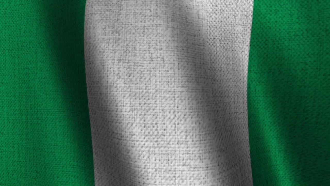Sfondo in tessuto con bandiera realistica della Nigeria.