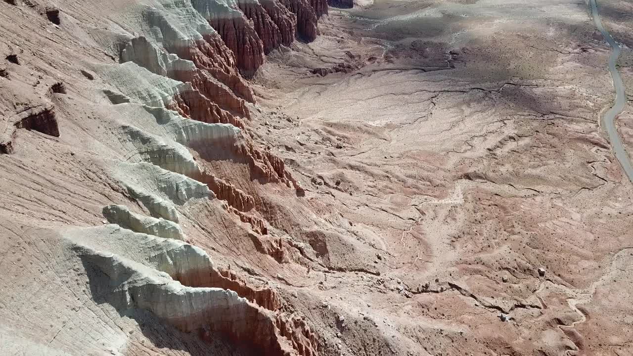 Aerial View of Desert Landscape with Rock Formations