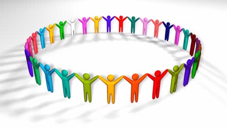 People holding hands in a circle