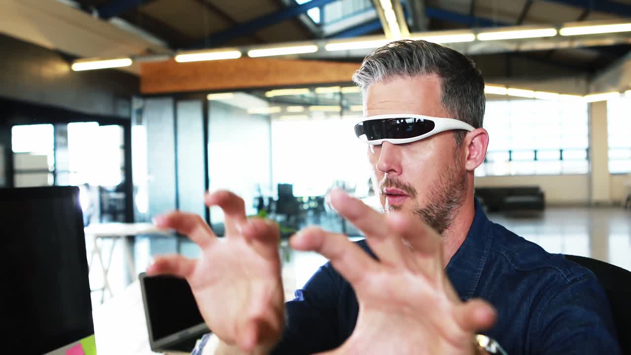 Man using virtual 3d glasses