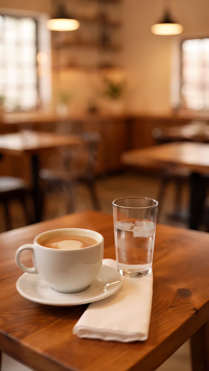 Interno di caffè estetico con atmosfera accogliente 4K