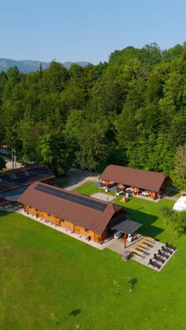 banquet halls and gardens ready to host a large wedding party in beautiful green surroundings.