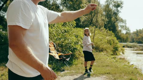 father and daughter fishing