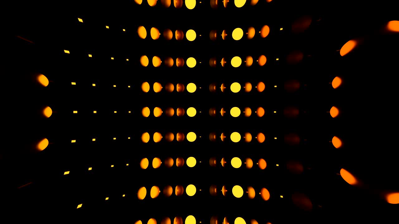 많은 노란색 동전의 줄의 추상적인 반지, 3d 렌더링 배경, 컴퓨터 생성