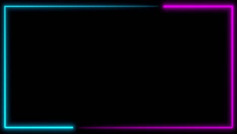 led 프레임 스크린과 함께 네온 배경, 형광 추상 파란색, 보라색, 루프 애니메이션 4k