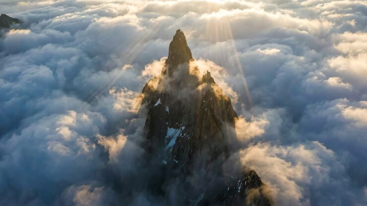 Mountain Peak Above Clouds