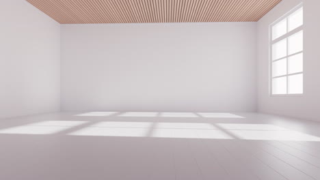 empty room with light comes in, 3d rendering.