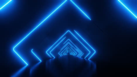 túnel azul de neón