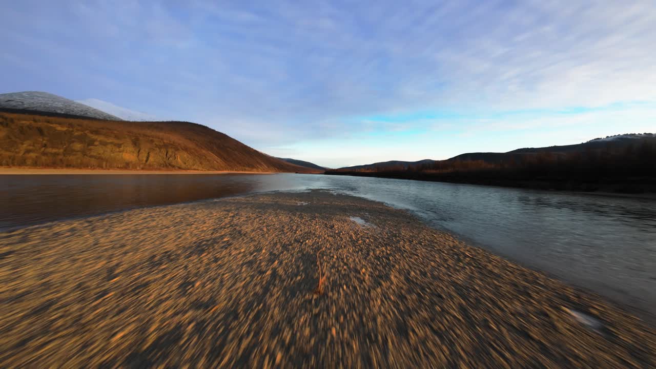 Serene River Landscape in the Mountains