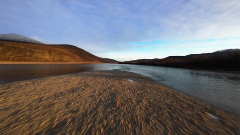 serene river landscape in the mountains