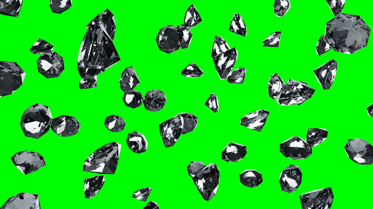 녹색 크로마 키에 다이아몬드.