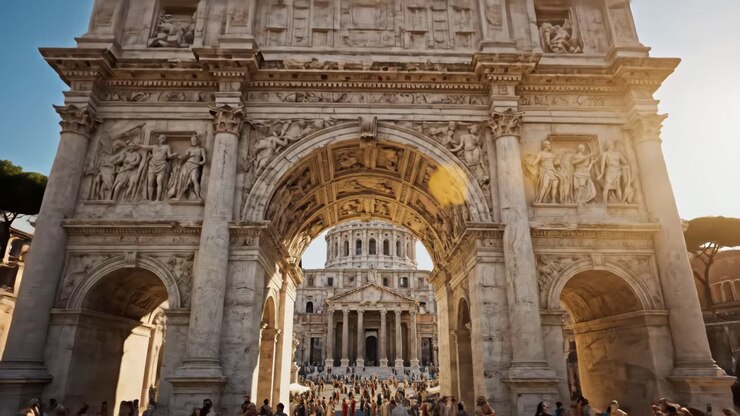 Ancient Roman Cityscape with Dome