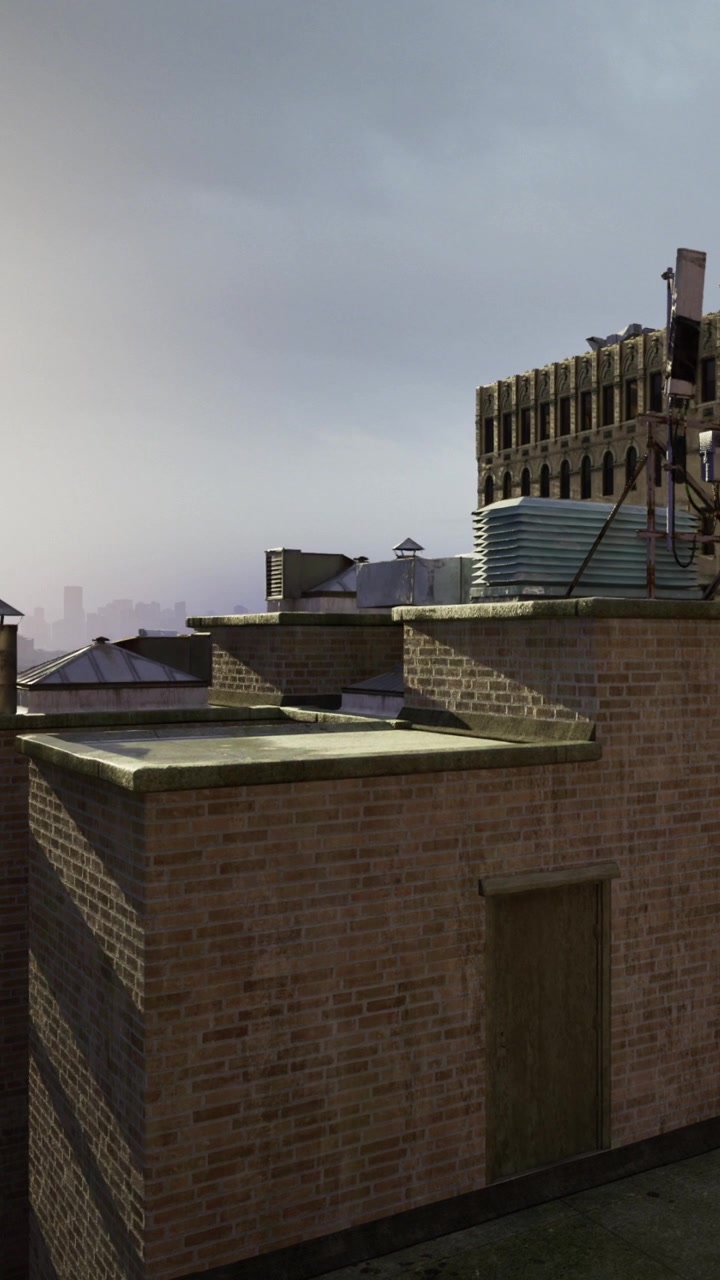 Exploring a rooftop scene with urban charm and soft evening light