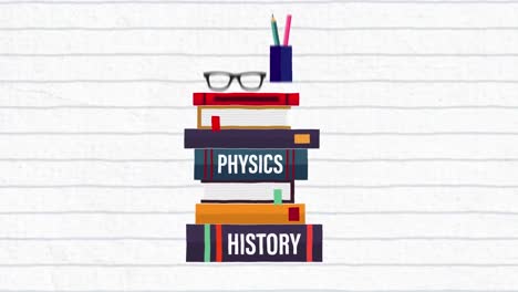 Back to school 5 options text over various school concept icons