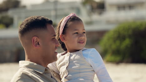 hug, outdoor and father with a girl