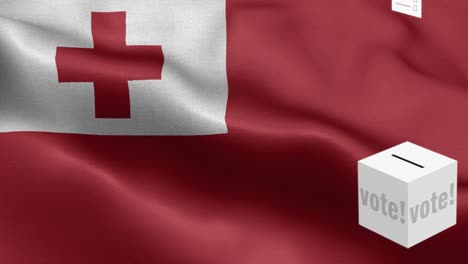 ballots fly to box for tonga selection - ballot box in front of flag