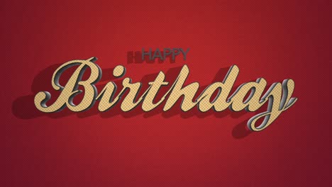 vintage-inspired happy birthday card with red background and stylish text