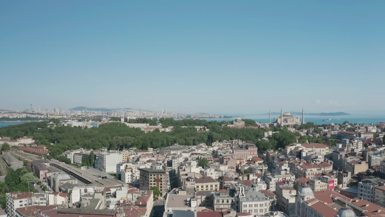 이스탄불의 역사적인 반도의 공중 풍경 - 터키에서 4k 영상