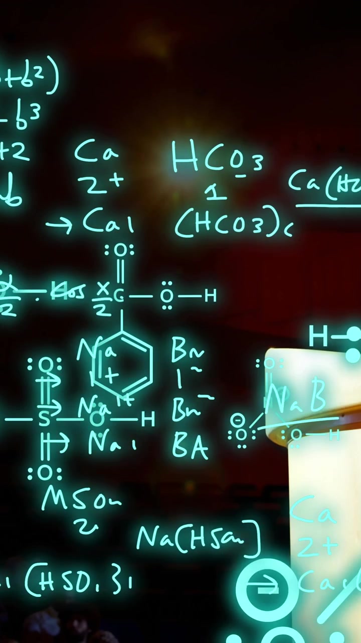 Animation of scientific data processing over female teacher